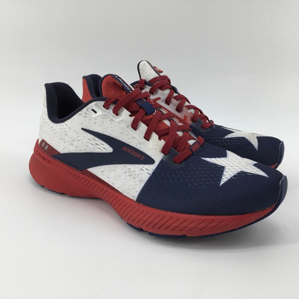 Brooks Launch 8 Run Texas Running Shoes Sneakers Sz 7.5 USA Star Flag Patriotic